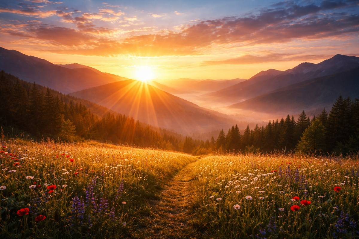 Sunrise over mountain landscape representing veteran readiness and new beginnings.